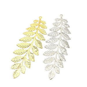 10 PCS Metal Filigree Flower Slice Leaves Charms DIY Hair Compon