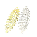 10 PCS Metal Filigree Flower Slice Leaves Charms DIY Hair Compon