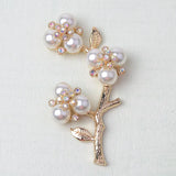 10 PCS Pearl Rhinestone Flower Branches Metal Alloy Jewelry Accessories