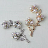10 PCS Pearl Rhinestone Flower Branches Metal Alloy Jewelry Accessories