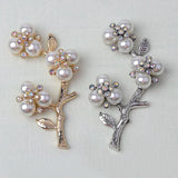 10 PCS Pearl Rhinestone Flower Branches Metal Alloy Jewelry Accessories