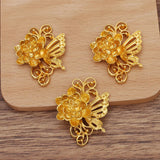 10 PCS 33*41mm KC Gold/Silver Flowers Metal Alloy DIY Jewelry Making