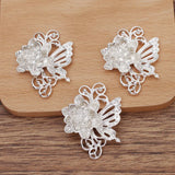 10 PCS 33*41mm KC Gold/Silver Flowers Metal Alloy DIY Jewelry Making
