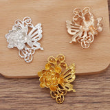 10 PCS 33*41mm KC Gold/Silver Flowers Metal Alloy DIY Jewelry Making