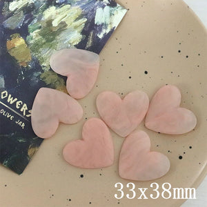 10 PCS Resin Acrylic Heart-shaped Earrings Hairpin DIY Jewelry Making Materials