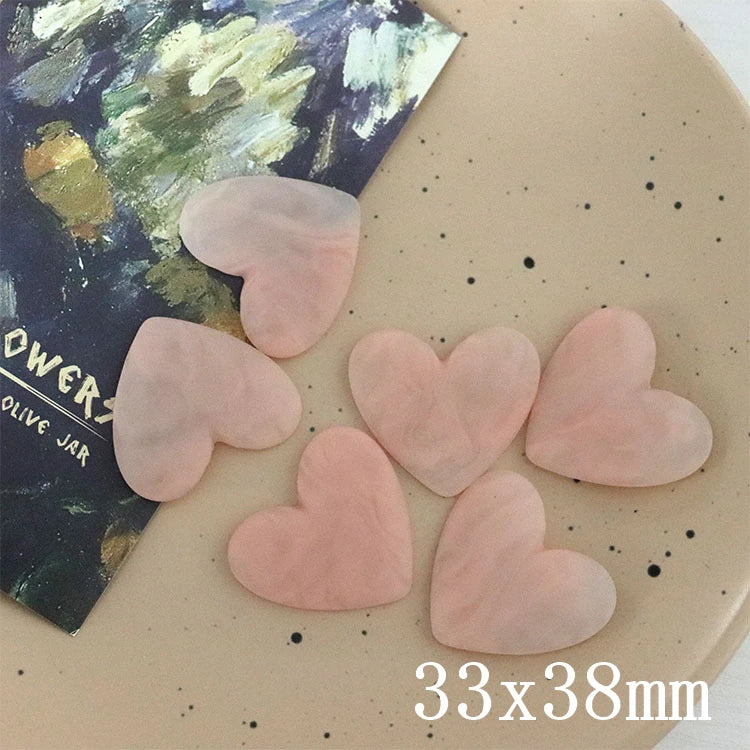 10 PCS Resin Acrylic Heart-shaped Earrings Hairpin DIY Jewelry Making Materials