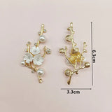 10 PCS Plated Flowers Branch Metal Alloy Accessories for DIY Jewelry Making