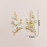 10 PCS Plated Flowers Branch Metal Alloy Accessories for DIY Jewelry Making