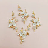 10 PCS Plated Flowers Branch Metal Alloy Accessories for DIY Jewelry Making