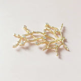 10 PCS 34x43mm KC Plated Crystal Rhinestone Metal Alloy Accessories