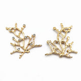 10 PCS 34x43mm KC Plated Crystal Rhinestone Metal Alloy Accessories