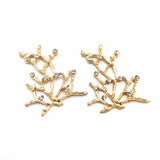 10 PCS 34x43mm KC Plated Crystal Rhinestone Metal Alloy Accessories