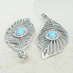 10 PCS Vintage Metal Alloy Leaf Pendant DIY Jewelry Accessories