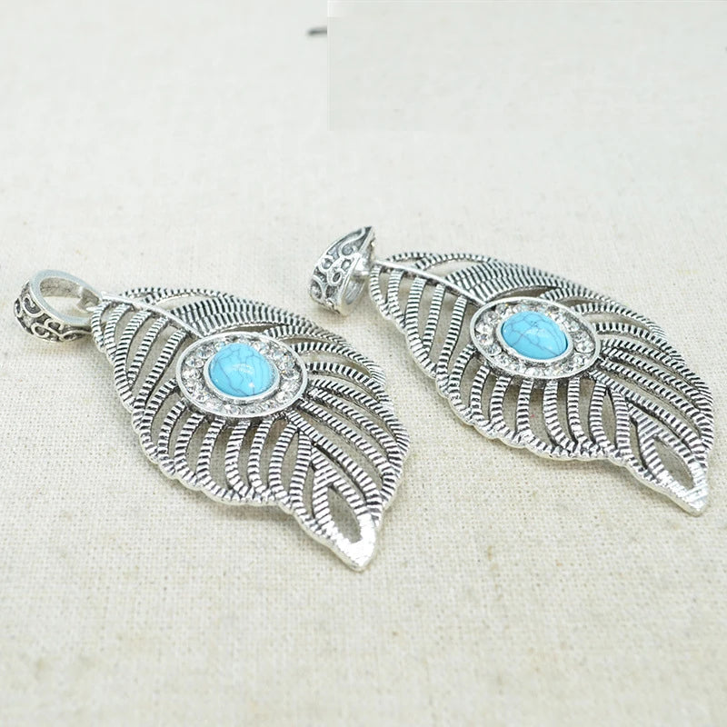 10 PCS Vintage Metal Alloy Leaf Pendant DIY Jewelry Accessories