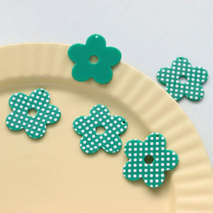 10 PCS Acrylic Wave Point Flowers Pendant Charms for DIY Jewelry Findings
