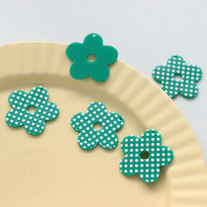 10 PCS Acrylic Wave Point Flowers Pendant Charms for DIY Jewelry Findings
