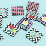 10PCS Acrylic Square Pendant Flower Earrings DIY Jewelry Making