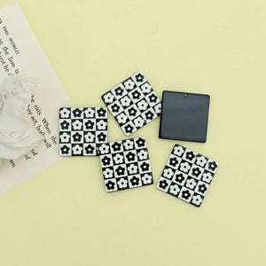10 PCS 35x35mm Square Acrylic Earring Pendants for DIY Jewelry Making