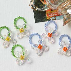 10 PCS Acrylic Crystal Flowers Earrings Pendant Charms DIY Jewelry Making