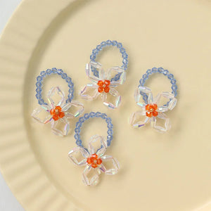 10 PCS Acrylic Crystal Flowers Earrings Pendant Charms DIY Jewelry Making
