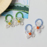 10 PCS Acrylic Crystal Flowers Earrings Pendant Charms DIY Jewelry Making