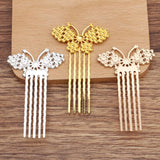 10 PCS Butterfly Hair Comb Base Settings for DIY Jewelry Making