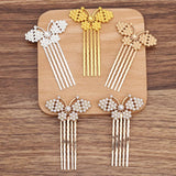 10 PCS Butterfly Hair Comb Base Settings for DIY Jewelry Making