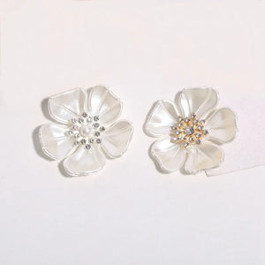 10 PCS 36mm Rhinestone Pearl Flowers for DIY Brooch Hair Jewelry