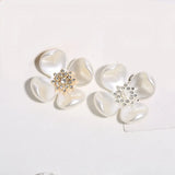 10 PCS 36mm Rhinestone Pearl Flowers for DIY Brooch Hair Jewelry