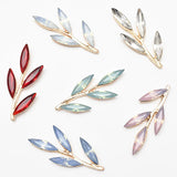 10 PCS 38x16mm Rhinestone Leaf Branch Headwear Accessories