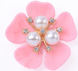 10 PCS Metal Alloy Resin Pearl Flowers for DIY Jewelry