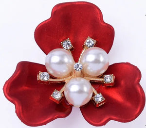 10 PCS Metal Alloy Resin Pearl Flowers for DIY Jewelry
