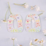 10 PCS Acrylic Embossed Flowers Pendant Charms DIY Earrings Accessories