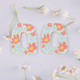 10 PCS Acrylic Embossed Flowers Pendant Charms DIY Earrings Accessories