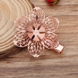 10 PCS 40mm Metal Brass Filigree Flowers Hair Clips Settings
