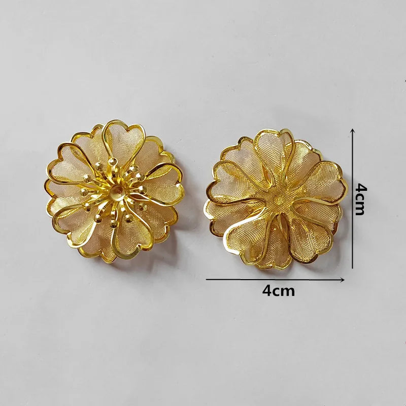 10 PCS 40mm Metal KC Flowers Bead Caps DIY Jewelry Making