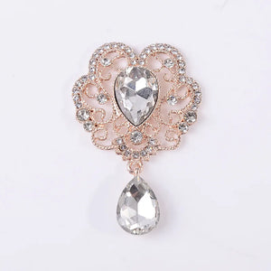 10 PCS 40x61mm Rhinestone Water Drop Flowers DIY Jewelry Making Ornaments