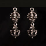 10 PCS Vintage Tibetan Alloy Silver Spacer Beads Vajry Pestle Charms