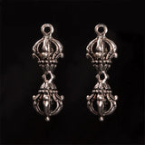10 PCS Vintage Tibetan Alloy Silver Spacer Beads Vajry Pestle Charms