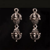 10 PCS Vintage Tibetan Alloy Silver Spacer Beads Vajry Pestle Charms