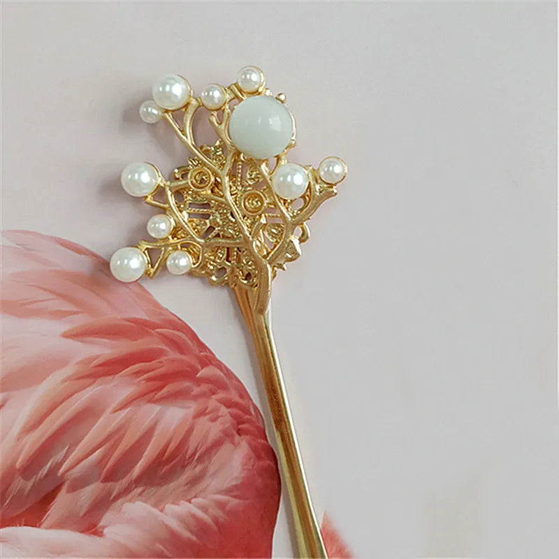 10 PCS Vintage Metal Alloy Hair Sticks 42*16mm Setting for Jewelry Making
