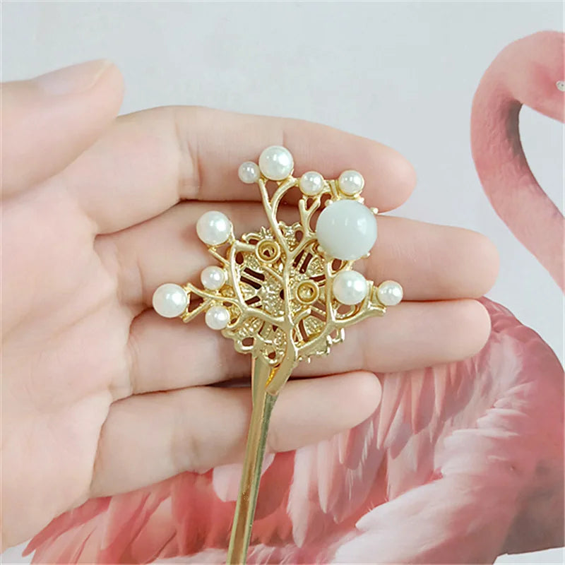 10 PCS Vintage Metal Alloy Hair Sticks 42*16mm Setting for Jewelry Making