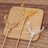 10 PCS Metal Leaf Hair Sticks DIY Hairpin Jewelry Making