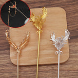 10 PCS Metal Leaf Hair Sticks DIY Hairpin Jewelry Making