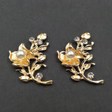 10 PCS Crystal Rhinestone Pearl Flowers Metal Alloy Acc