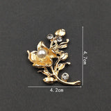 10 PCS Crystal Rhinestone Pearl Flowers Metal Alloy Acc