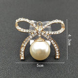 10 PCS KC Plated Pearl Bowknot Pendant 43*50mm Jewelry Making
