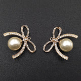 10 PCS KC Plated Pearl Bowknot Pendant 43*50mm Jewelry Making