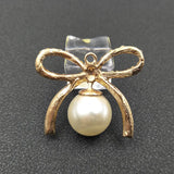 10 PCS KC Plated Pearl Bowknot Pendant 43*50mm Jewelry Making