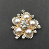 10 PCS Rhinestone Pearl Flower Alloy Charms for DIY Jewelry